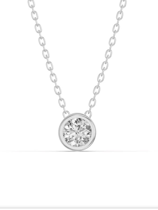 Bezel Lab Diamond Necklace 025 Ct